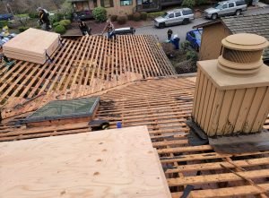 Roof stripped for wood decking repair
